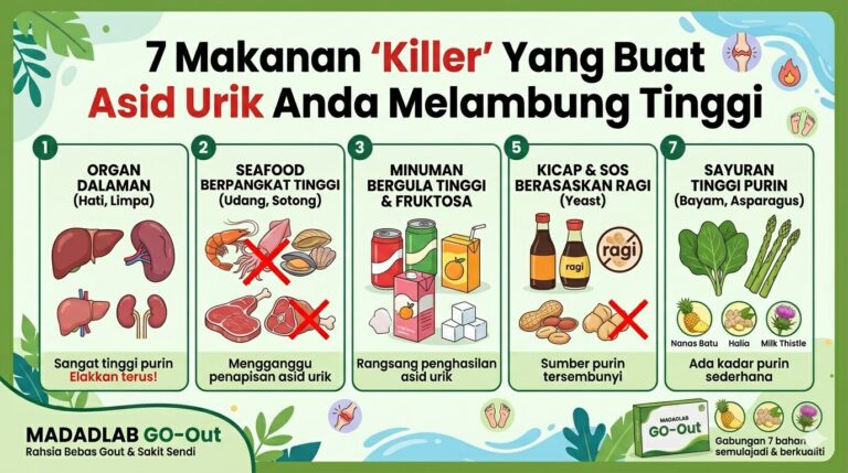 7 Makanan ‘Killer’ Yang Buat Asid Urik Anda Melambung Tinggi